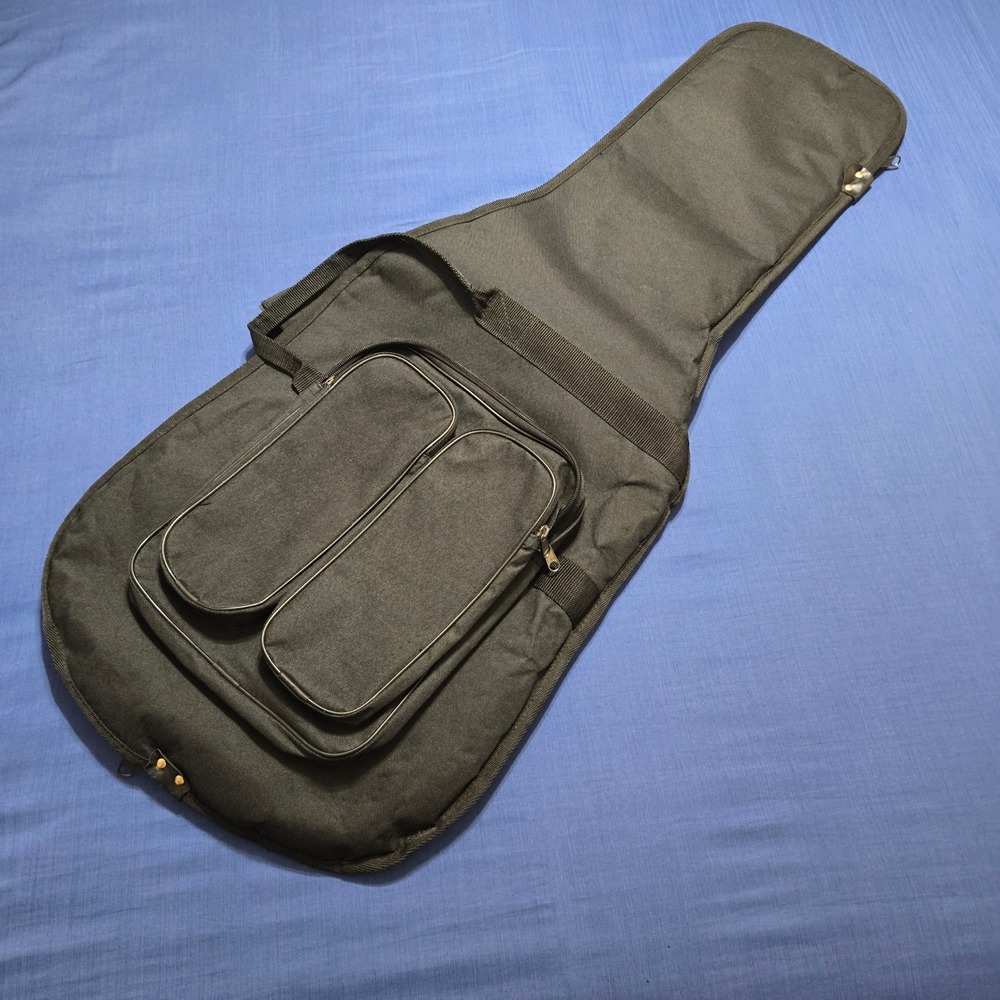 Unbranded Electric Guitar Gig Bag Unisex 41in Black Good Padded Backpack Straps